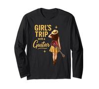 Girls Trip with a Guitar Funny Road Trip Musician Vacation Manga Larga