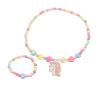 Girls Unicorn Necklace Bracelet Set Beaded Jewelry Detailed Craftsmanship Lightweight and Fashionable