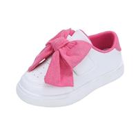 Girls White Trainers Kids Slip On Wide Toe Box Running Trainer Children's Cute Bowknot School Walking Sneakers Sports Hiking Joggers Football Flats Shoes