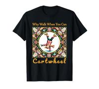 Girls Why Walk When You Can Cartwheel Christmas Cartwheeling Camiseta