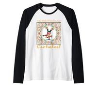 Girls Why Walk When You Can Cartwheel Christmas Cartwheeling Camiseta Manga Raglan