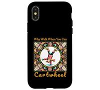 Girls Why Walk When You Can Cartwheel Christmas Cartwheeling Carcasa para iPhone X/XS