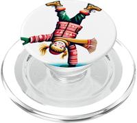 Girls Why Walk When You Can Cartwheel Christmas Cartwheeling PopSockets PopGrip para MagSafe