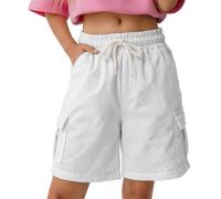 Girl'S Wide Leg Shorts Cargo Casual Shorts Elastic Summer Bottoms with Pockets 5 16 Years Ideal para Jugar al Aire Libre