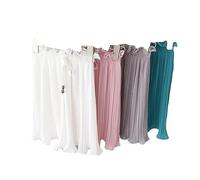 Girls Wide Leg Trousers Kids Summer Pleated Long Pants Teen Girl Drawstring Elastic Waist Flowy Palazzo Bottoms Children Loose Lightweight Cropped Baggy Trousers Culottes Pants