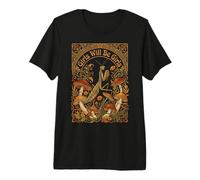 Girls Will Be Girls Praying Mantis Art Nouveau Poster Camiseta Premium
