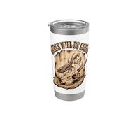 Girls Will Be Girls Rezando Mantis Deer Skull Rustic Vintage Vaso térmico de acero inoxidable de doble pared
