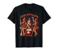Girls Will Be Girls Witch Coven Disfraz de Halloween Humor Camiseta