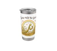Girls Will Will Girls Rezando Mantis Boho Rainbow Vaso térmico de acero inoxidable de doble pared