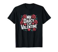 Girls Womens Bookish Valentines Day Mr Darcy Is My Valentine Camiseta