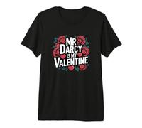 Girls Womens Bookish Valentines Day Mr Darcy Is My Valentine Camiseta Premium