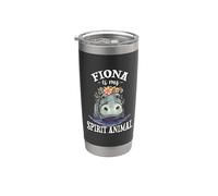 Girls Womens Moms Fiona Is My Spirit Animal Hippo Lover Vaso térmico de acero inoxidable de doble pared