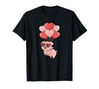 Girls Womens Moms Valentines Day Hearts Show Pig Lover Camiseta