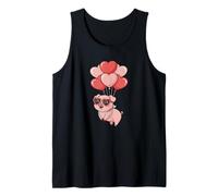 Girls Womens Moms Valentines Day Hearts Show Pig Lover Camiseta sin Mangas