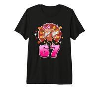 Girls Womens Thanksgiving 67 Six Seven Meme Pink Bow Turkey Camiseta Premium