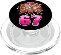 Girls Womens Thanksgiving 67 Six Seven Meme Pink Bow Turkey PopSockets PopGrip para MagSafe