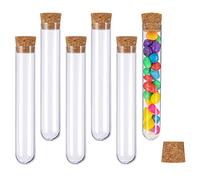 Girls'love talk 20 tubos de ensayo con corcho, tubos de ensayo de plástico transparente, 18 x 105 mm
