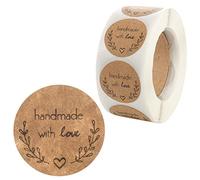 Girls'love Talk 500 pegatinas de papel de estraza autoadhesivas, etiquetas redondas, DIY, para hornear, bolsas de regalo, tarjetas, sobres de boda