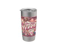 Girly Ella es de Texas I Can Tell pink Leopard Floral Vaso térmico de acero inoxidable de doble pared