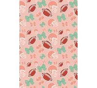 Girly Football Notebook - Peach and Mint Bow Pattern | 400 Lined Pages for School, Notes, or Journaling | Cute Sports-Themed Journal for Girls and Cheer Fans