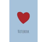 Girly notes: Red heart on blue background 96 pages notebook
