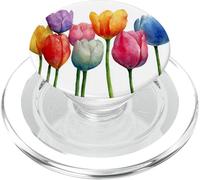 Girly Spring Floral | Tulipán Rosa | Granja de Flores de Verano PopSockets PopGrip para MagSafe