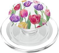 Girly Spring Floral | Tulipán Rosa | Granja de Flores de Verano PopSockets PopGrip para MagSafe