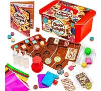 GirlZone Kit Para Hacer Pequeñas Delicias de Chocolate, Kit para Hacer Chocolate con Moldes de Silicona Fabrica tus Bombones, Barras y Piruletas de Chocolate Little Choco Delights Maker Kit