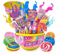 GirlZone Regalos para Niñas Kit de Slime para Niñas Huevo Sorpresa Dulces Arcoíris, Manualidades DIY Rainbow Egg Candy Slime Kit para Hacer Slime Nube Esponjosa, Slime de Mantequilla