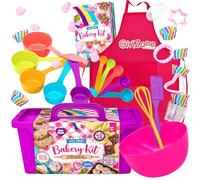 GirlZone Regalos para Niñas Set Pequeños Reposteros, 40 Piezas en un Set con Utensilios Cocina Juguete para Niños, Delantal y Recetas para Hacer Deliciosos Dulces