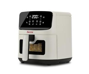 Girmi FG27 "Ecofrit Lite" Freidora de aire, 4,2 litros, 1400 W, Pantalla Figital, 8 programas, Temporizador, 80-200 °C, BPA/PFOA Safe, Color Tiza Recetario incluido