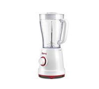 Girmi FR46 Batidora de vaso, 500 W, 2 velocidades + Pulse, Capacidad 1,5 L, 4 cuchillas de Acero Inoxidable, Cierre Hermético, Blanco/Rojo