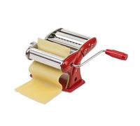 Girmi IM92 Máquina para Pasta Manual, Laminadora, Cuerpo de Acero Inoxidable, 7 Niveles de Grosor, 3 Formatos de Pasta, Rodillos de Aluminio, Roja