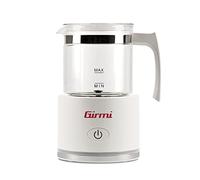 Girmi ML70 Espumador de leche, Recipiente de vidrio, 3 Modos de Funcionamiento, Capacidad 250 ml, Apto para leche vegetal, 600W, Blanco