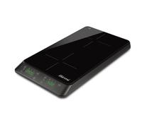 Girmi PI52 Placa de inducción doble, 2000 W 1500 W, cocción rápida, adecuada para sartenes de 8 a 26 cm, pantalla digital y temporizador