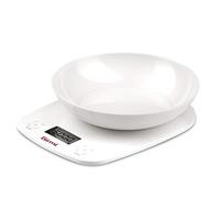 Girmi PS01 Báscula de Cocina, Plástico, 1 g / 5 kg, Pantalla LCD de 45 x 22 mm, Apagado Automático, Función Tara, Blanco