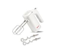 Girmi SB04 Batidora Eléctrica, 150W, Varillas de Acero Inoxidable para Montar Nata y Claras, Función Turbo, Ganchos de Acero Inoxidable para Masas Dulces y Saladas, 5 Velocidades, Blanco