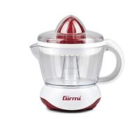 Girmi SR0201 Exprimidor de cítricos, 25W, capacidad 700cc, Doble copa para exprimir, Regilla filtrante, Blanco/Rojo