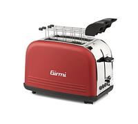 Girmi TP5702 Tostadora, 850W, Pinzas de Acero, con 8 niveles de cocción, Apagado automatico, Rojo