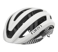 Giro Aries Spherical - Casco de bicicleta de carretera para adultos, color blanco mate, color carbón Rush, mediano (55-59 cm)