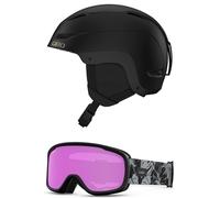 Giro Ceva - Combo de casco y gafas de nieve para niños, color negro mate, negro/gris botánico LX, talla S