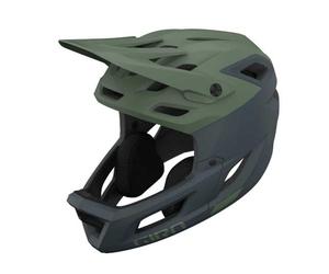 Giro Coalition Spherical - Casco de bicicleta de montaña de cara completa para adultos, color verde seto mate/tiburón oscuro, talla M