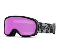 Giro Moxie - Gafas de esquí y nieve para mujer, color negro y gris Botanical LX - Lente ámbar rosa/amarillo