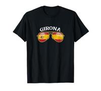 Girona Spain Vintage Flag Sunglasses Design Camiseta
