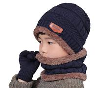 Gisdanchz Conjunto Gorros Bufanda Guantes Ropa 2 3 4 5 Años Winter Beanid Scarf Snood Gloves Kid Gorro Bufanda Niño Invierno Lana Gorro Sombrero Braga Cuello Niña Armada