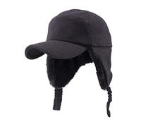 Gisdanchz Gorra Béisbol Mezcla Lana con Forro Polar Y Orejeras Peludas, Cálida Acogedora Gorra Invierno con Banda Elástica para Clima Frío