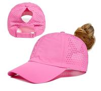 Gisdanchz Gorra Mujer Verano con Cola De Caballo Gorra Beisol Deprote Running Golf Gorras De Mujer Verano Ajustable Ligera Transpirable, Rojo Rosado One Size