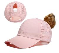 Gisdanchz Gorra Mujer Verano con Cola De Caballo Gorra Beisol Deprote Running Golf Gorras De Mujer Verano Ajustable Ligera Transpirable, Rosa Claro One Size