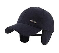 Gisdanchz Mens Earmuff Hat Winter Ear Warmers Men Hat Ear Flaps Mens Wool Cycling Cap Warmers For Cold Winter Sun Visor Hats For Men Cool Visor Black Baseball Caps Long Navy