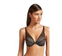 GISELA - 1/0371B Sujetador Relleno Bralette con Aros Tirantes Regulables Y Enganche NADADORA. Color: Negro Talla: 105